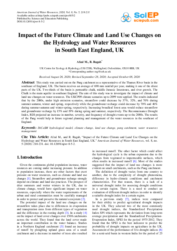 (PDF) Impact of the Future Climate and Land Use Changes on the ...