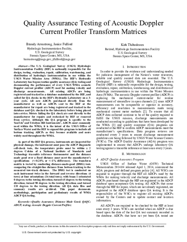 (PDF) Quality assurance testing of acoustic doppler current profiler ...