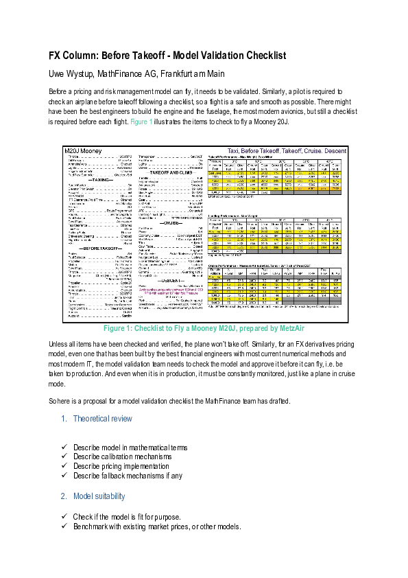 (PDF) Before Takeoff ‐ Model Validation Checklist
