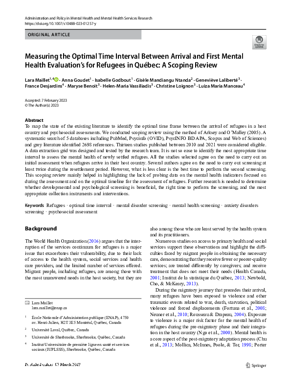 (PDF) Measuring the Optimal Time Interval Between Arrival and First ...