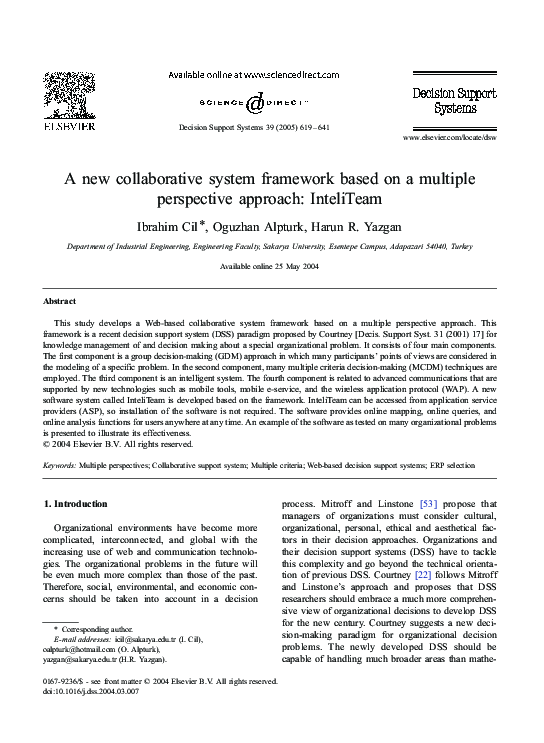 (PDF) A new collaborative system framework based on a multiple ...