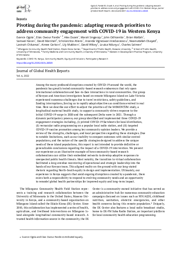 (PDF) Pivoting during the pandemic: adapting research priorities to ...