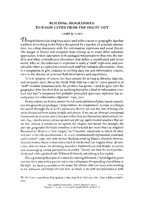 (PDF) Building Biographies: To Know Cities from the inside Out