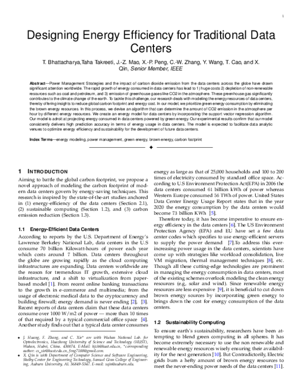 (PDF) Designing Energy Efficiency for Traditional Data Center