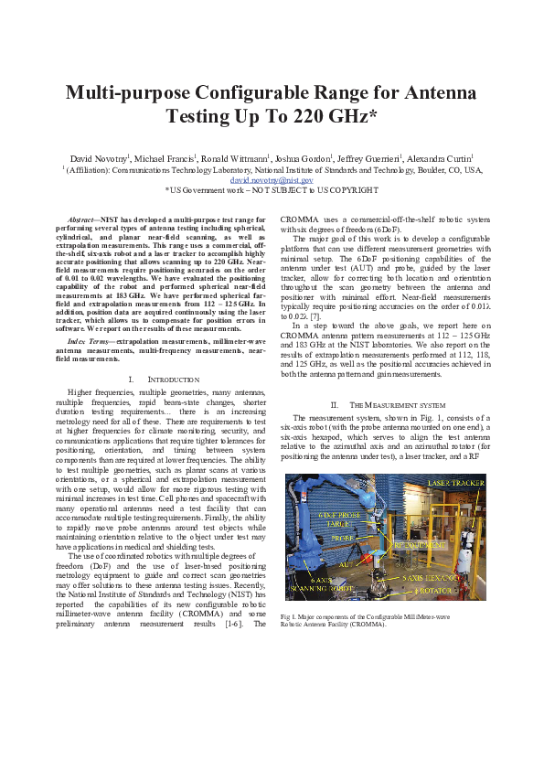 (PDF) Multi-purpose configurable range for antenna testing up To 220 GHz