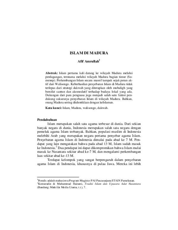 (PDF) Islam DI Madura