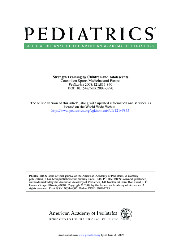 (PDF) Strength Training for Children and Adolescents