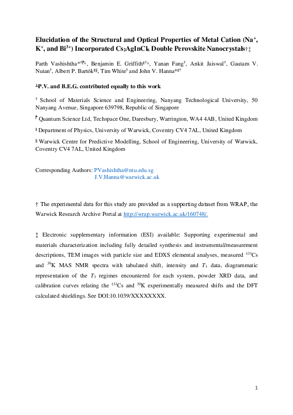 (PDF) Elucidation of the structural and optical properties of metal ...