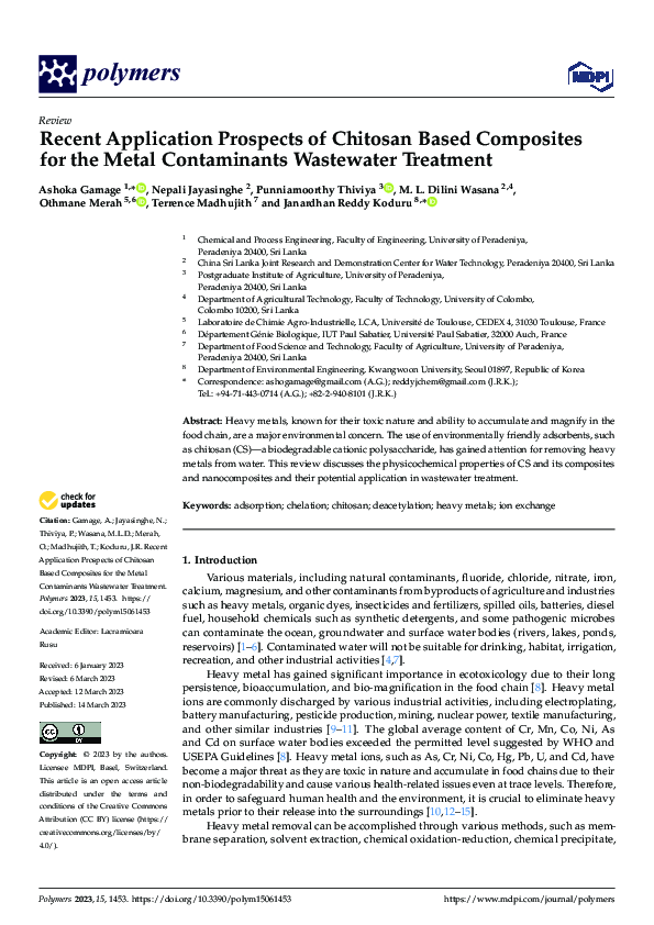 (PDF) Recent Application Prospects of Chitosan Based Composites for the ...