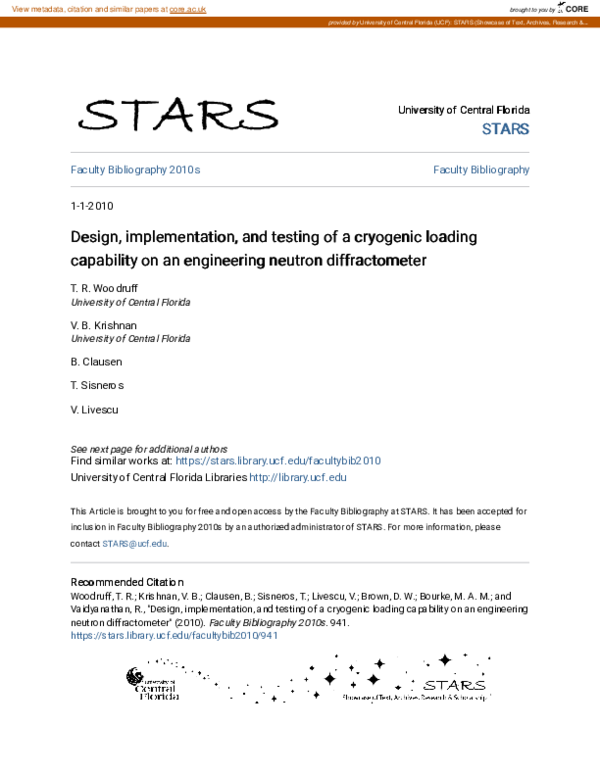 (PDF) Design, implementation, and testing of a cryogenic loading ...