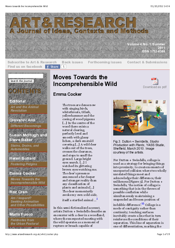 (PDF) Moves towards the incomprehensible wild
