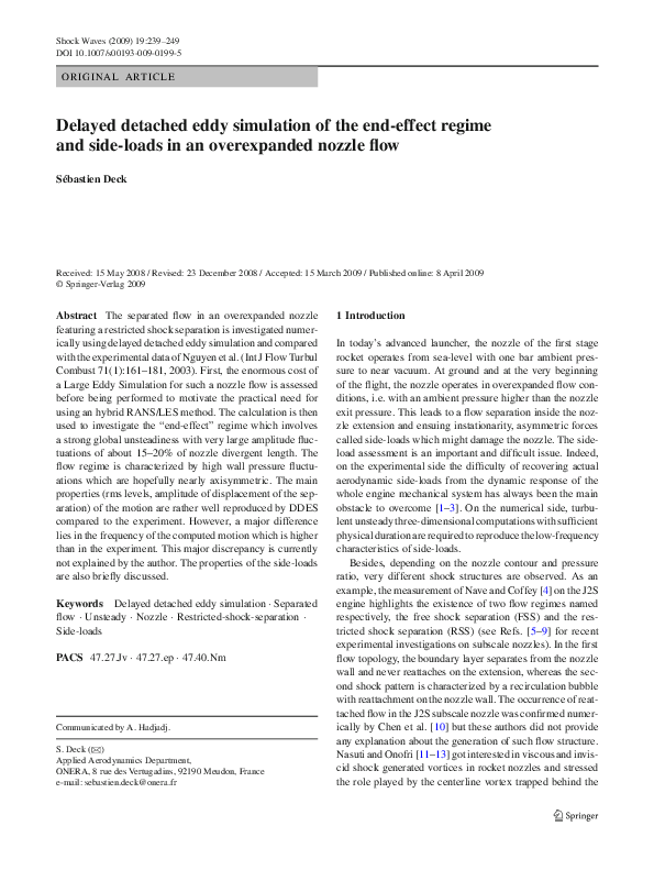 (PDF) Delayed detached eddy simulation of the end-effect regime and ...