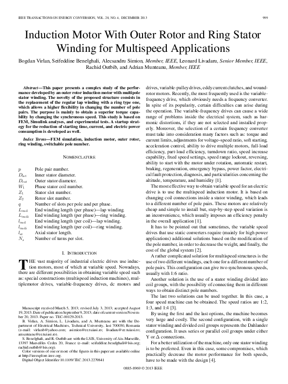 (PDF) Induction Motor With Outer Rotor and Ring Stator Winding for ...