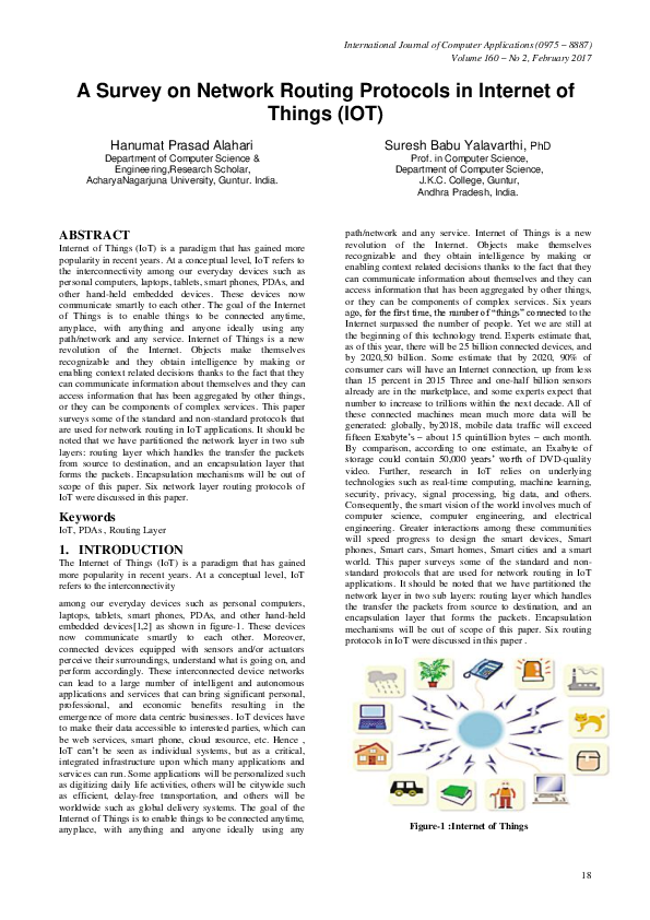 (PDF) A Survey on Network Routing Protocols in Internet of Things (IOT)
