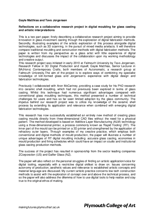 (PDF) Reflections on a collaborative research project in digital ...