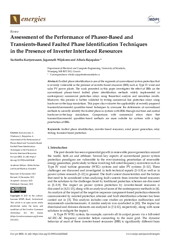 (PDF) Assessment of the Performance of Phasor-Based and Transients ...