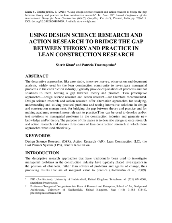 (PDF) Using Design Science Research and Action Research to Bridge the ...
