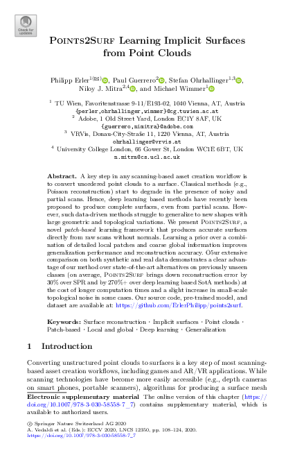 (PDF) Points2Surf Learning Implicit Surfaces from Point Clouds
