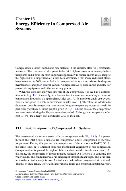 (PDF) Energy Efficiency in Compressed Air Systems