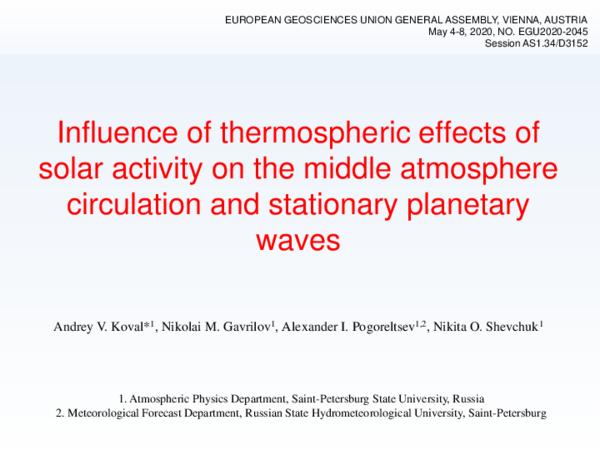 (PDF) Influence of thermospheric effects of solar activity on the ...