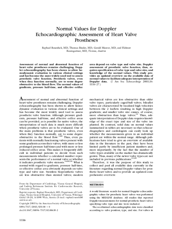 (PDF) Normal values for Doppler echocardiographic assessment of heart ...