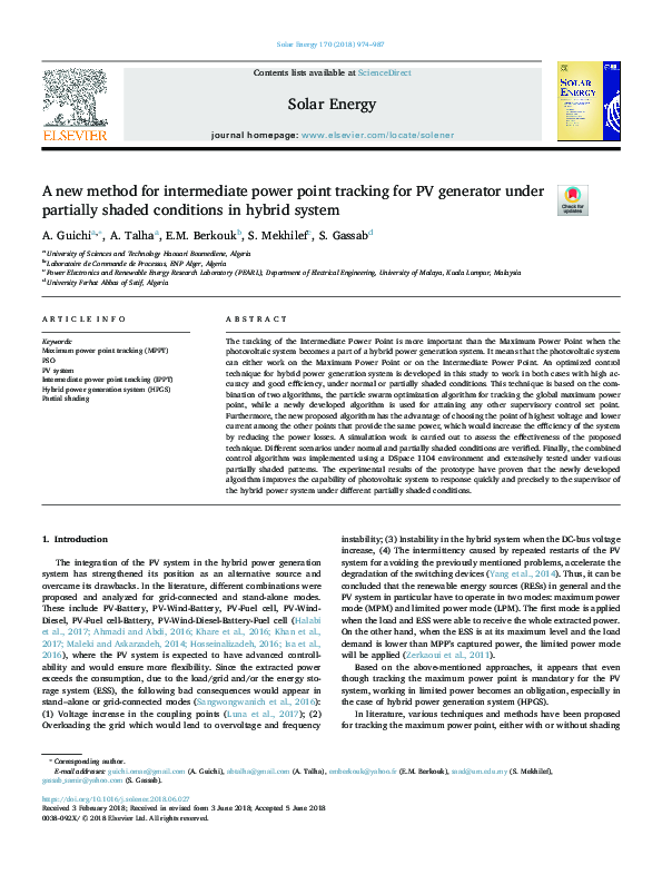 (PDF) A new method for intermediate power point tracking for PV ...