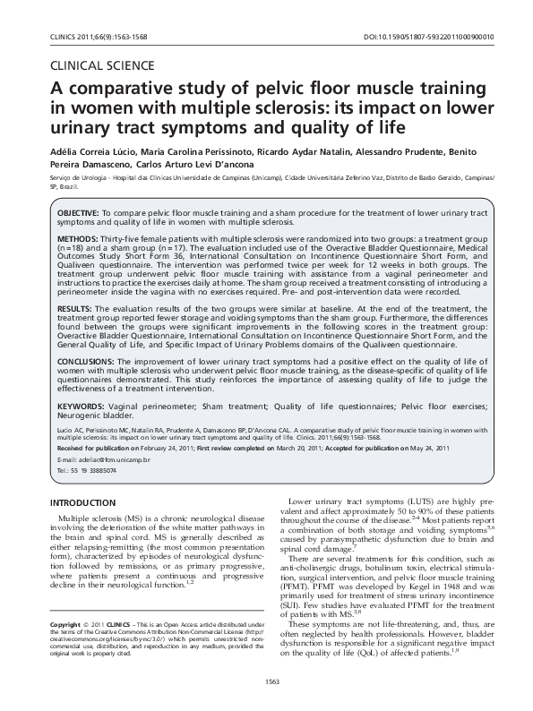 (PDF) Overactive Bladder Questionnaire, International Consultation on