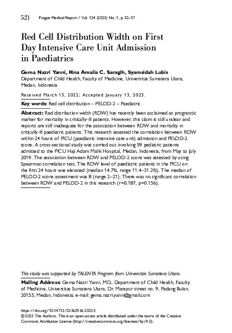 (PDF) Red Cell Distribution Width on First Day Intensive Care Unit ...