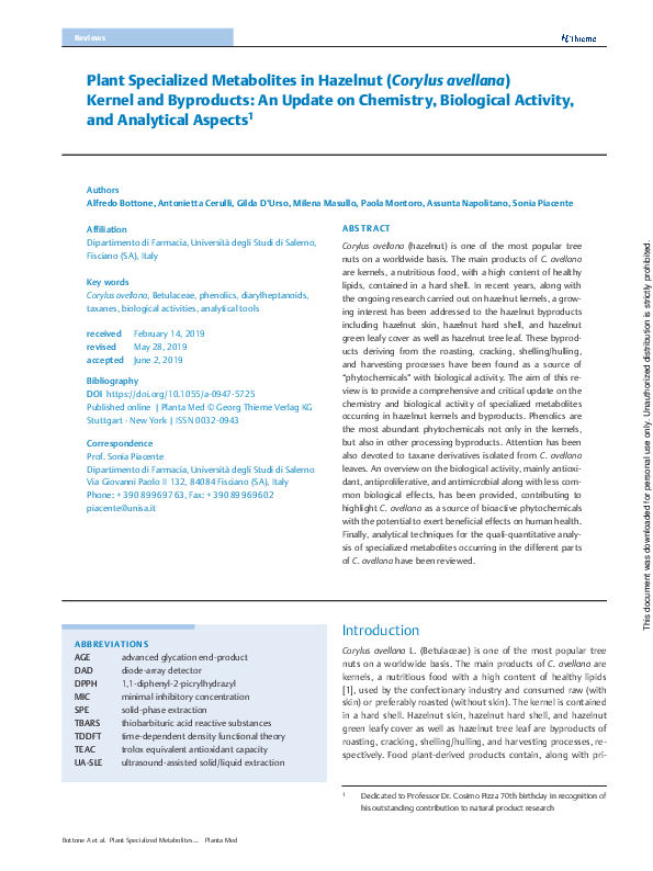 (PDF) Chemical Composition and Biological Active Substances from