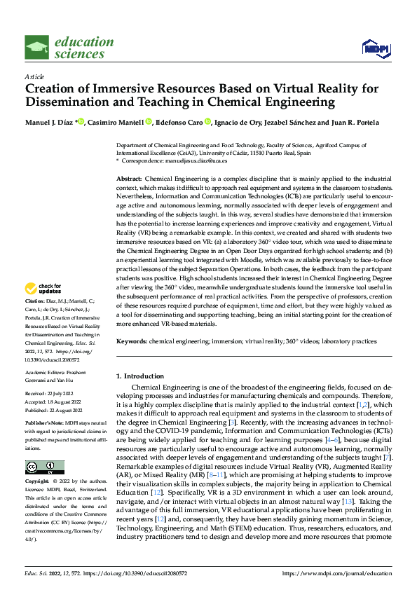 (PDF) Creation of Immersive Resources Based on Virtual Reality for ...