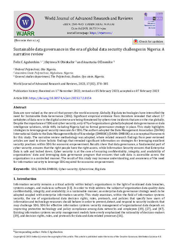 (PDF) Sustainable data governance in the era of global data security ...