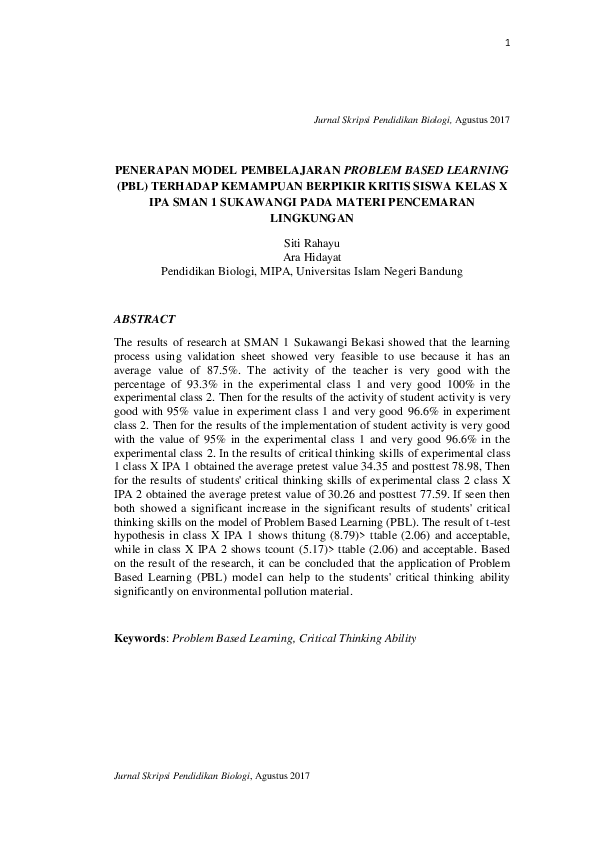 (PDF) Penerapan Model Pembelajaran Problem Based Learning (Pbl ...