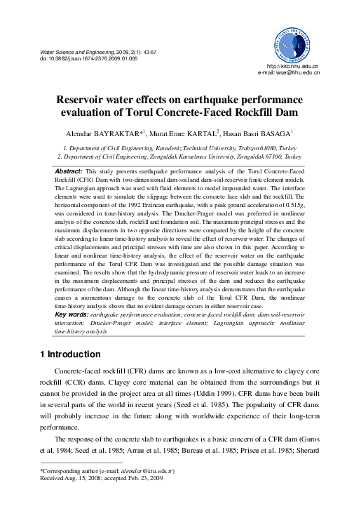 (PDF) Reservoir water effects on earthquake performance evaluation of ...