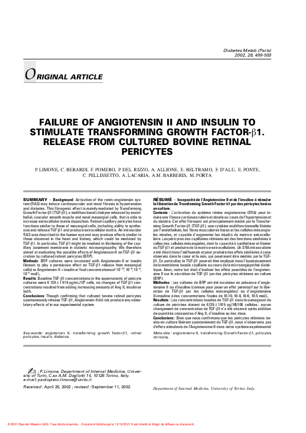 (PDF) Failure of angiotensin II and insulin to stimulate transforming ...