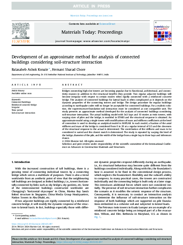 (PDF) Development of an approximate method for analysis of connected ...