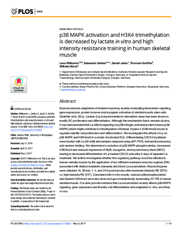 (PDF) p38 MAPK activation and H3K4 trimethylation is decreased by ...