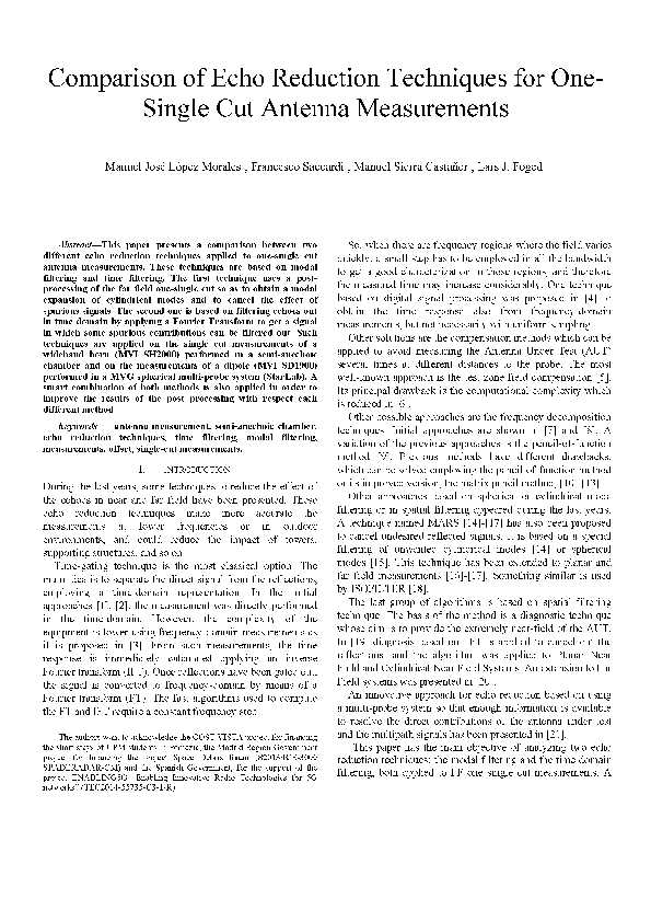 (PDF) Comparison of echo reduction techniques for one-single cut ...