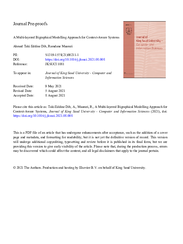(PDF) A multi-layered bigraphical modelling approach for context-aware ...