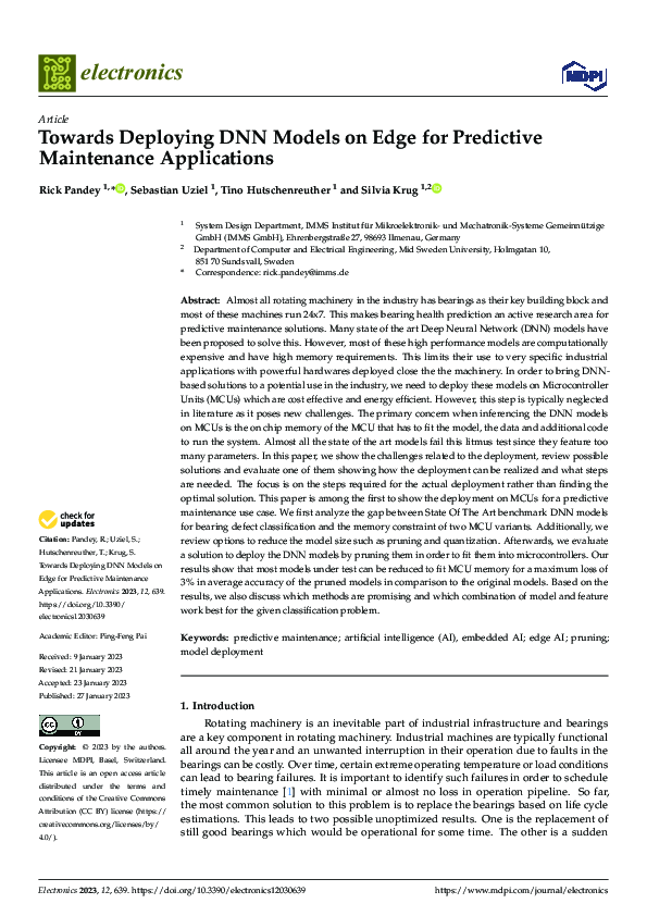 (PDF) Towards Deploying DNN Models on Edge for Predictive Maintenance ...