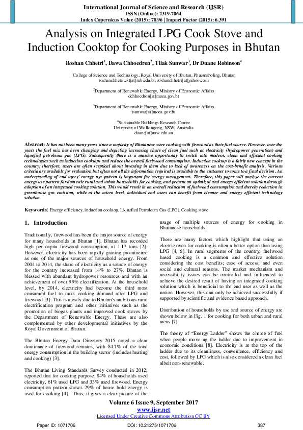 (PDF) Analysis on Integrated LPG Cook Stove and Induction Cooktop for ...