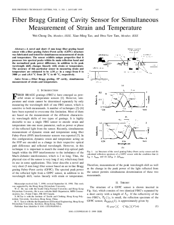 (PDF) Fiber Bragg grating cavity sensor for simultaneous measurement of ...