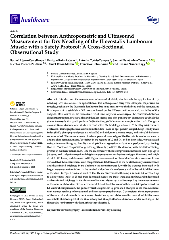 (PDF) Correlation between Anthropometric and Ultrasound Measurement for ...