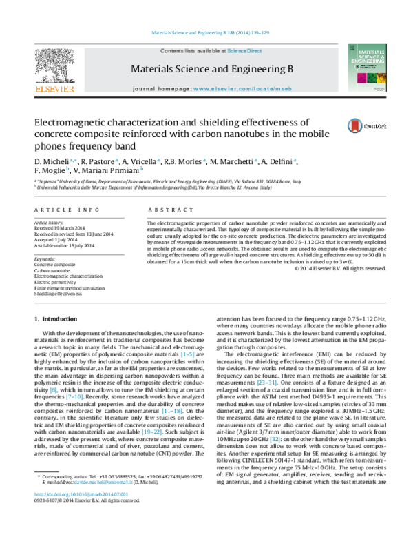 (PDF) Electromagnetic characterization and shielding effectiveness of ...
