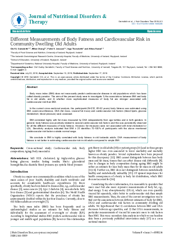 (PDF) Different Measurements of Body Fatness and Cardiovascular Risk in ...