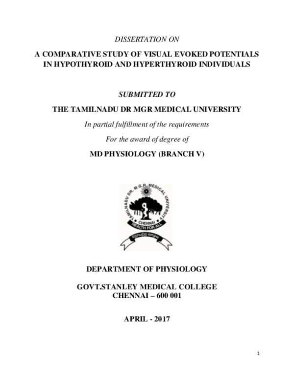 (PDF) A Comparative study of Visual Evoked Potentials in Hypothyroid ...