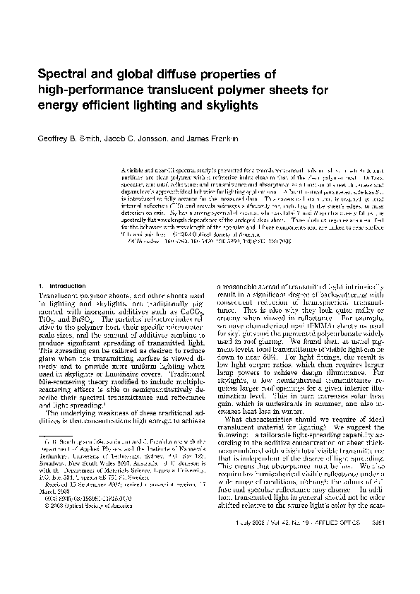 (PDF) Spectral and global diffuse properties of high-performance ...
