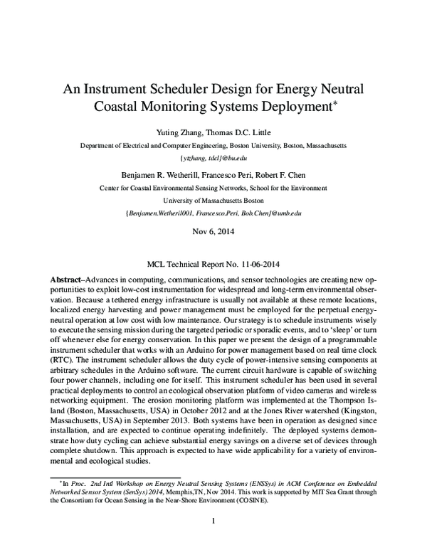 (PDF) An instrument scheduler design for energy neutral coastal ...