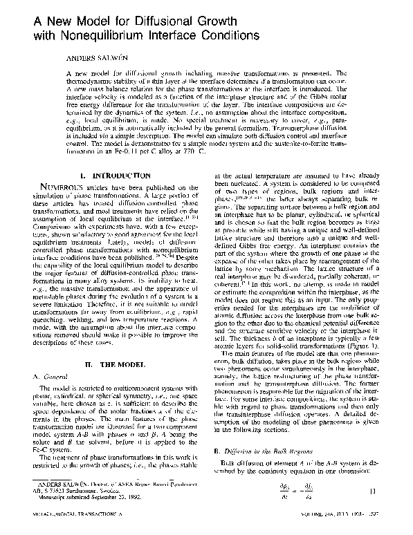 (PDF) A new model for diffusional growth
