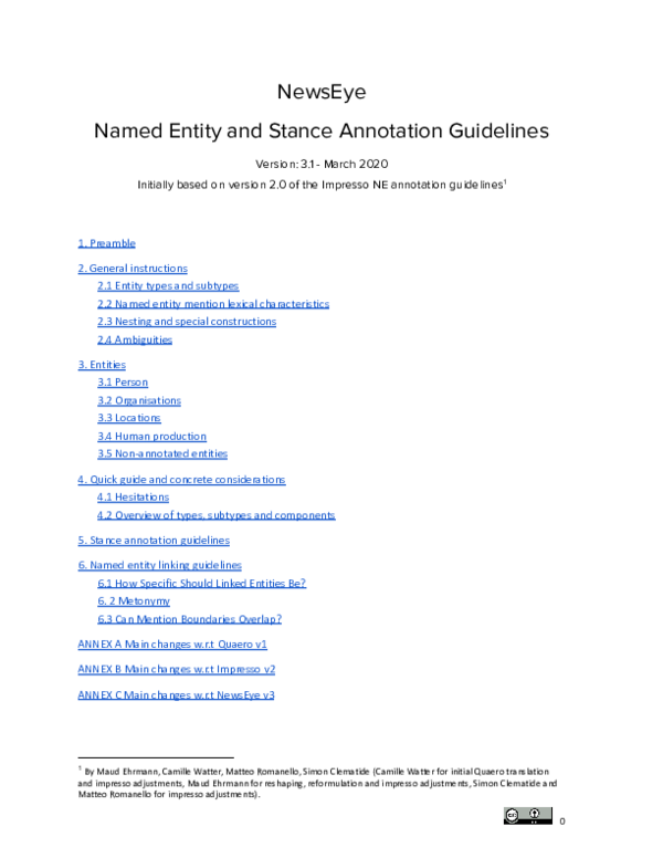 (PDF) Annotation Guidelines for Named Entity Recognition, Entity ...