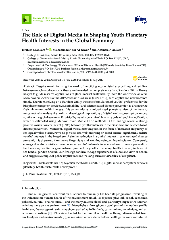 (PDF) The Role of Digital Media in Shaping Youth Planetary Health ...